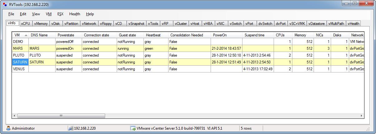 RVTools 3.1