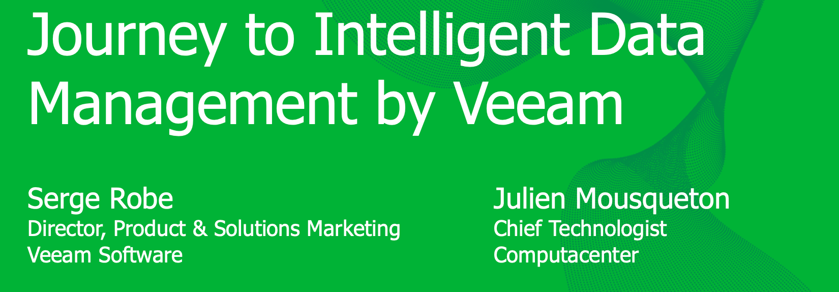 Ma session avec Veeam lors du Gartner Symposium ITXpo à Barcelone