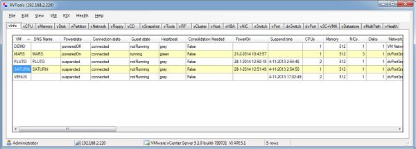 RVTools 3.1