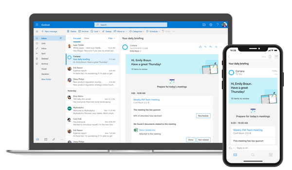 Recevoir un email de préparation de vos réunions de la part de Cortana